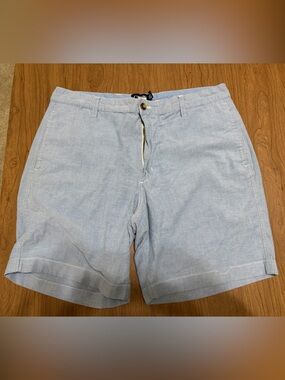 Chaps cotton 36” chambray stretch Shorts 8” inseam classic traditional euc